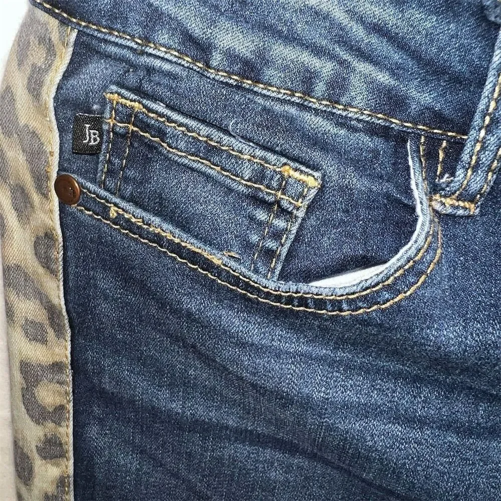 Judy Blue Skinny Fit Cheetah Print Stripes Stretch Denim Jeans Women’s Size 15/3